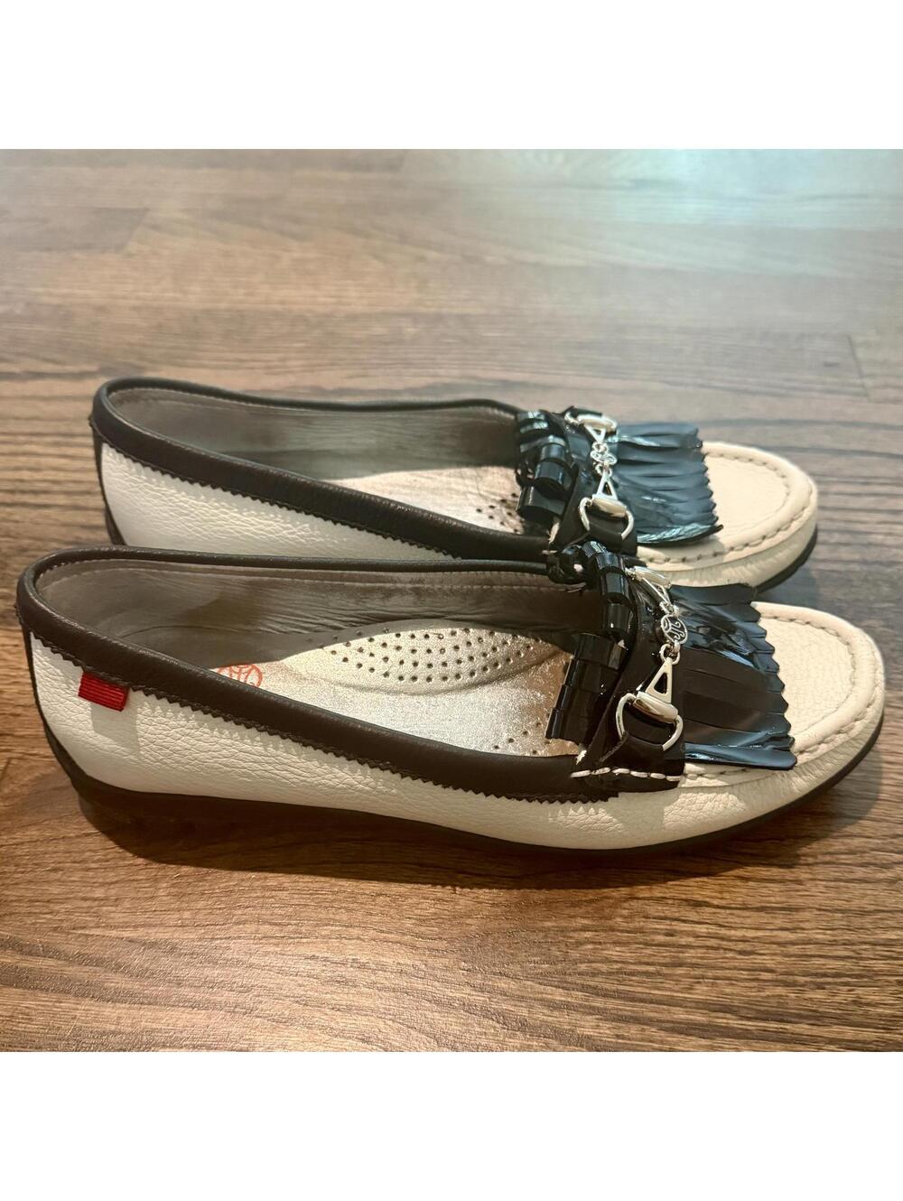 Marc Joseph New York Women's Lexington Golf Driver White & Black Shoes 7